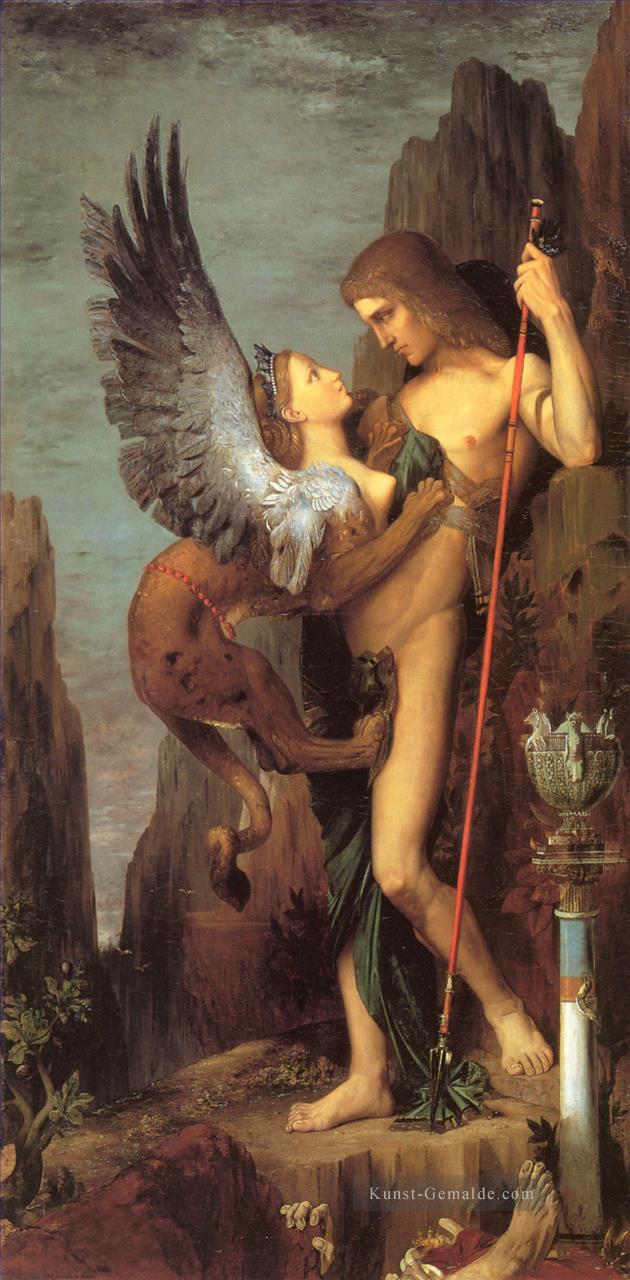 Oedipus und die Sphinx Symbolismus biblischen Gustave Moreau mythologischen Ölgemälde